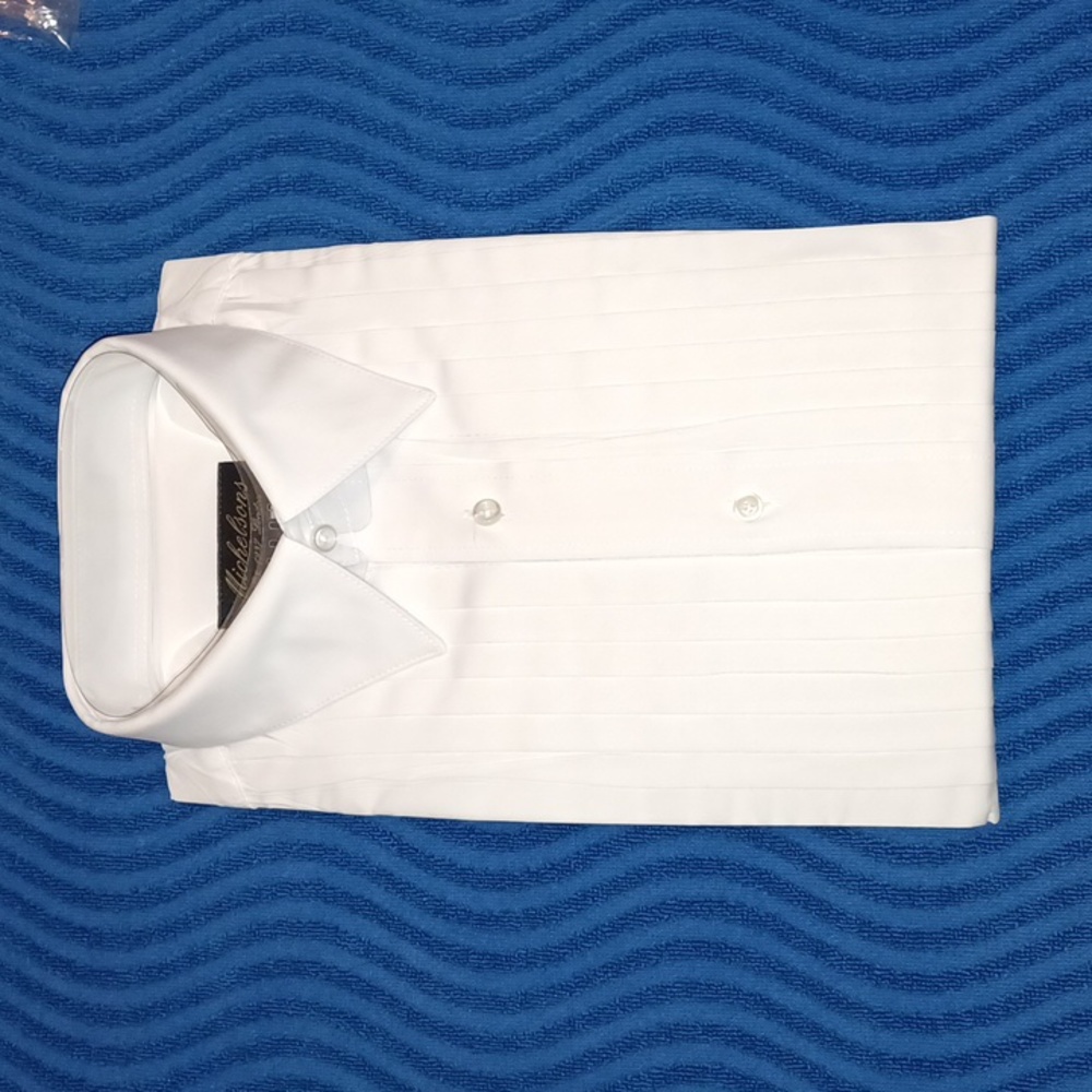 Michelsons London Men's Dress Shirt French Cuff Tuxedo mint